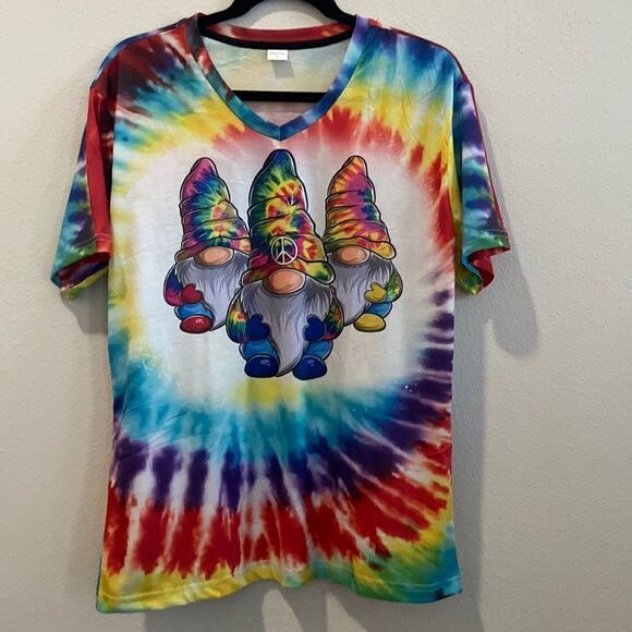 T shirt 💯 polyester NWOT size L cute cute - Picture 1 of 6